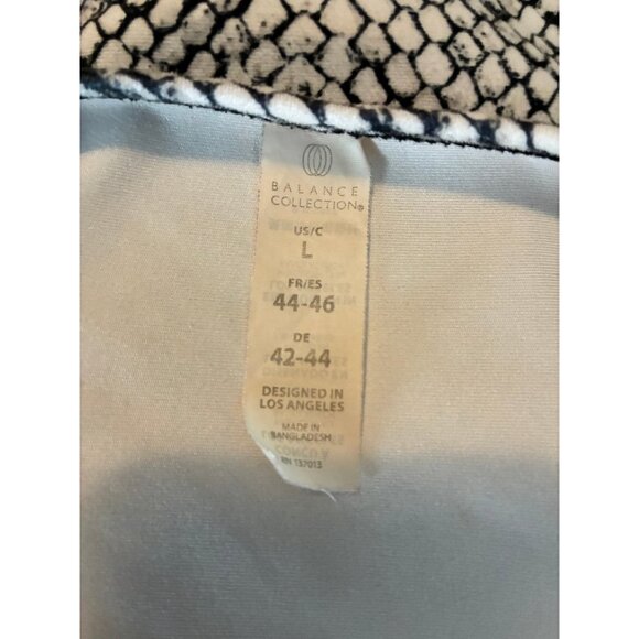 Balance Collection Women's Activewear Top Large Black White Snake Print - Picture 5 of 6